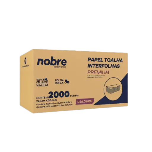 [34839] Toalla Intercalda Premiun DH 23x21 100% celulosa x2400