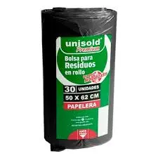 [BPUNI30] Bolsas rollo UNISOLD PREMIUM p/papelera 50x60cm x30 Un